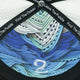 Interior design of Womens Trucker Hat Ponytail showing blue leaf pattern and motivational text on black trim