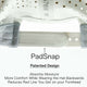 Close-up of the patented PadSnap moisture-absorbing adjustable strap on a youth high ponytail performance mountain trucker hat