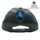Black female trucker ponytail hat with breathable mesh and adjustable snapback closure