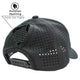 Black female trucker hat with high ponytail opening and breathable water-resistant material
