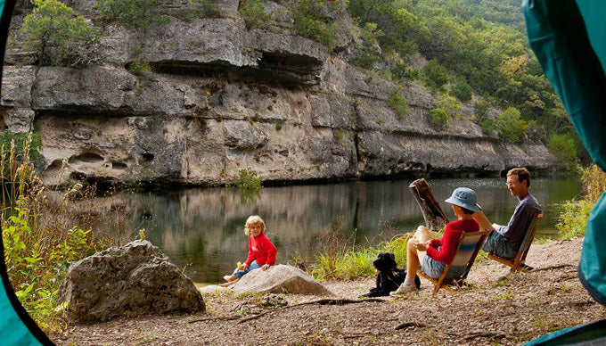 Family at a texas river
