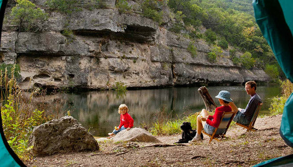Family at a texas river