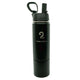 Black 26oz Sip N Seek kids water bottle with storage compartment, insulated stainless steel, spill-proof lids, and customizable colored bottoms.