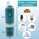 22oz kids water bottle with bottom storage compartment for snacks, keys, and essentials, double-walled insulated stainless steel, BPA free lids, keeps drinks hot or cold