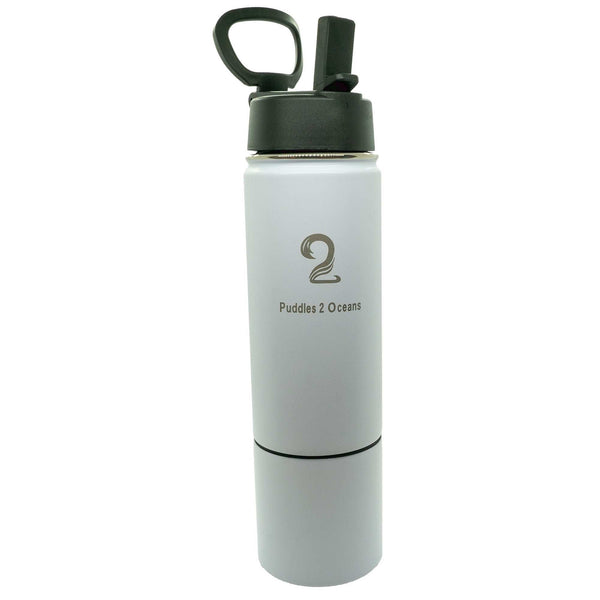 26oz Sip N Seek kids water bottle with insulated stainless steel, dual compartments for drinks and snacks, BPA-free lids, and customizable colored bottom.